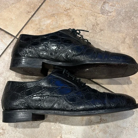 Lorenzo Banfi Man’s Italian Shoe Crocodile Dressing size 8 - Picture 11 of 16